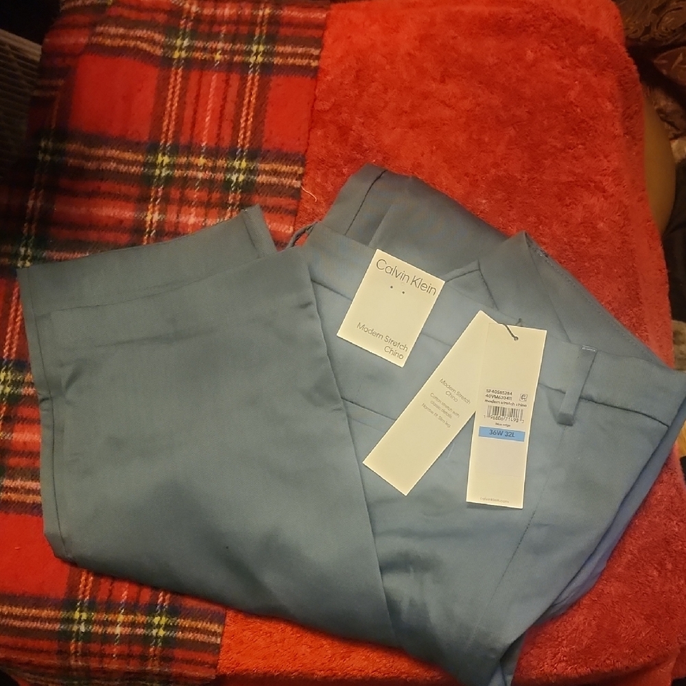 Calvin Klein Men's Light Blue Dress Pants